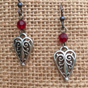 Brighton Earrings with Red stone